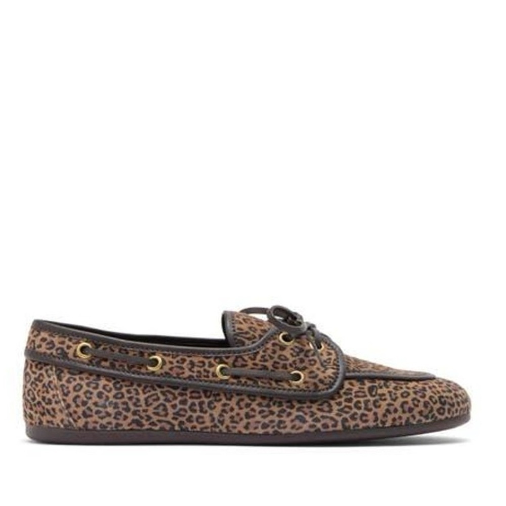 Jeffrey Campbell Boast Boat Shoe in Tan Black Cheetah Suede